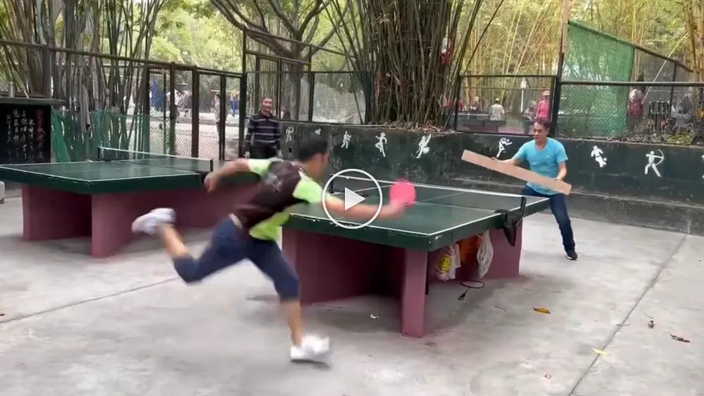 Street table tennis without racket